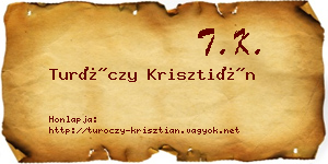 Turóczy Krisztián névjegykártya
