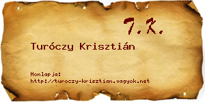 Turóczy Krisztián névjegykártya
